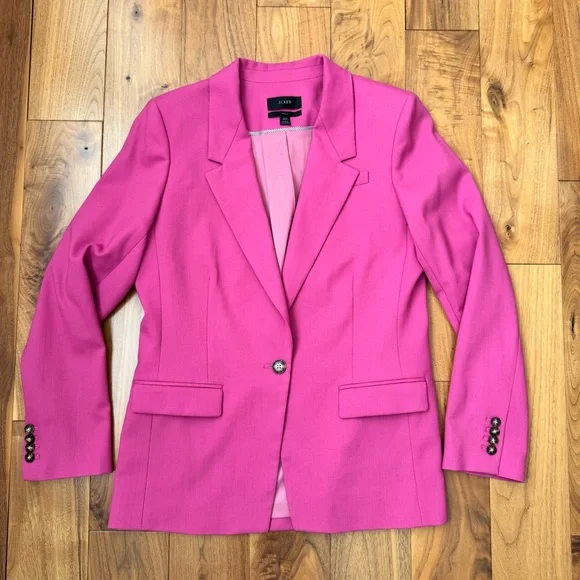J. Crew Willa Blazer Italian City Wool Blend Blazer Jacket Pink Size 10T